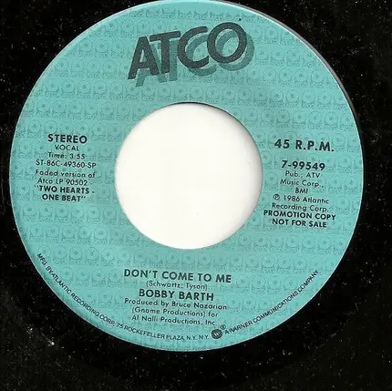 Bobby Barth - Don't Come To Me