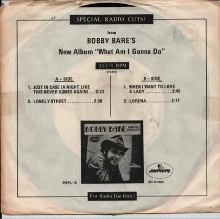 Bobby Bare - Just In Case/Lonely Street/When I Want To Love A Lady/Lorena