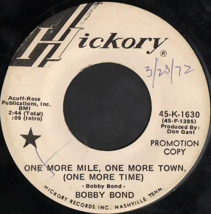 Bobby Bond - One More Mile, One More Town, (One More Time)
