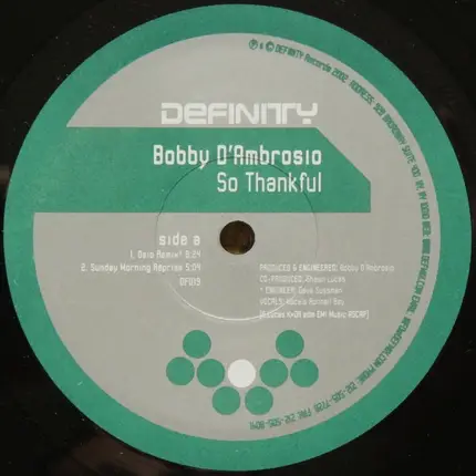 Bobby D'Ambrosio - So Thankful
