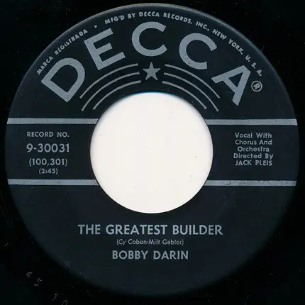 Bobby Darin - Hear Them Bells / The Greatest Builder