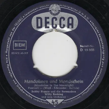 Bobby Franco - Mandolinen Und Mondschein