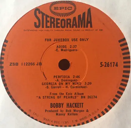 Bobby Hackett - From The Epic Album A String Of Pearls