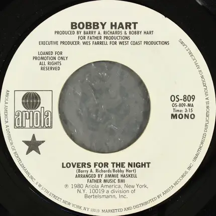 Bobby Hart - Lovers For The Night