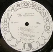 LP - Bobby Henderson - Bobby Henderson Last Recordings