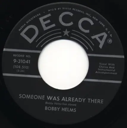 Bobby Helms - To My Sorrow / Someone Was Already There