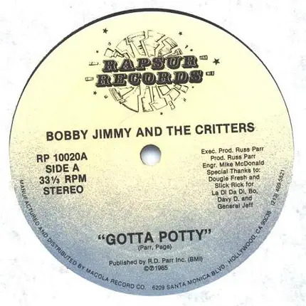 Bobby Jimmy And The Critters - Gotta Potty