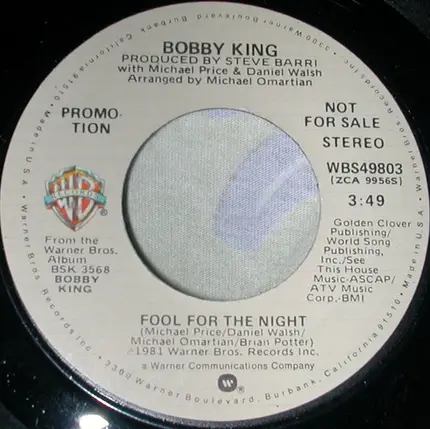 Bobby King - Fool For The Night