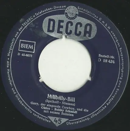 Bobby Schmidt Mit Seinen Solisten - Banjo-Bill / Hillbilly-Bill
