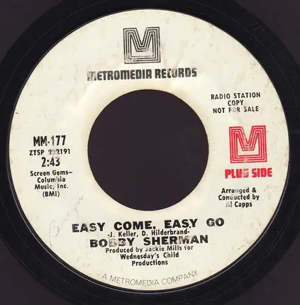 Bobby Sherman - Easy Come, Easy Go / Sounds Along The Way