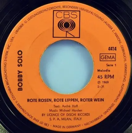 Bobby Solo - Rote Rosen, Rote Lippen, Roter Wein