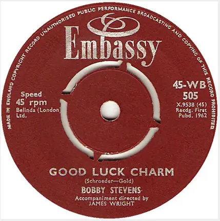 Bobby Stevens - Good Luck Charm / I'm Looking Out Of The Window
