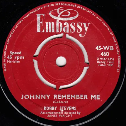 Bobby Stevens - Johnny Remember Me / Time