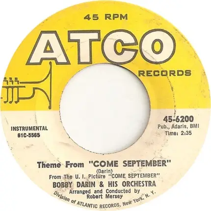 Bobby Darin - Theme From 'Come September'