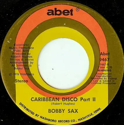 Bobby Sax - Caribbean Disco
