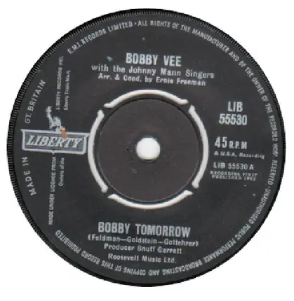 Bobby Vee With The Johnny Mann Singers - Bobby Tomorrow