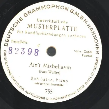 Bob´s Boogie / Bob Laine - Ain´t Misbehavin