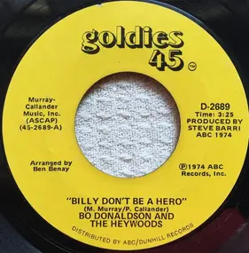 Bo Donaldson - Billy, Don't Be A Hero