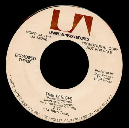 Borrowed Thyme - Time Is Right / Time Is Right