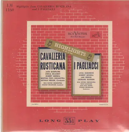 Boston Pops Orchestra - Highlights From Cavalleria Rusticana And I Pagliacci