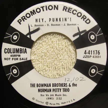 Bowman Brothers & The Norman Petty Trio - Hey, Punkin'!
