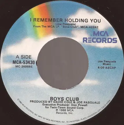 Boys Club - I Remember Holding You / It's alright