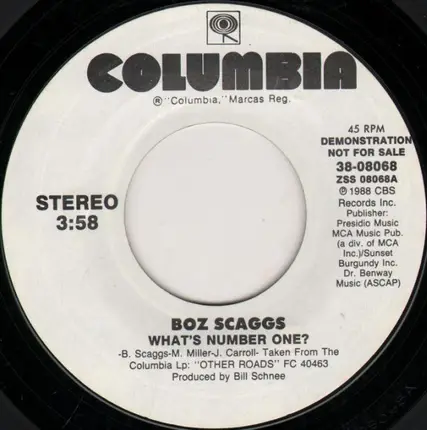 Boz Scaggs - What's Number One?