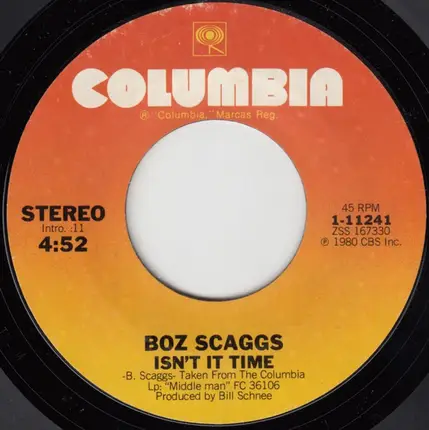 Boz Scaggs - Isn't It Time / Breakdown Dead Ahead
