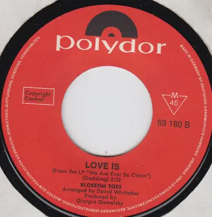 Blossom Toes - I'll Be Your Baby Tonight / Love Is