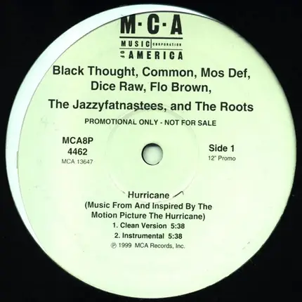 Black Thought , Common , Dice Raw , Flo Brown , Mos Def , Jazzyfatnastees & The Roots - Hurricane