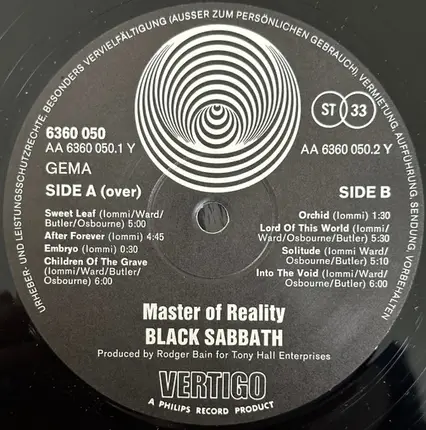 Black Sabbath - Master of Reality