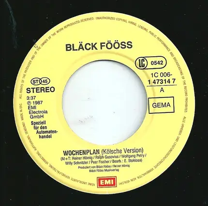 Bläck Fööss - Wochenplan