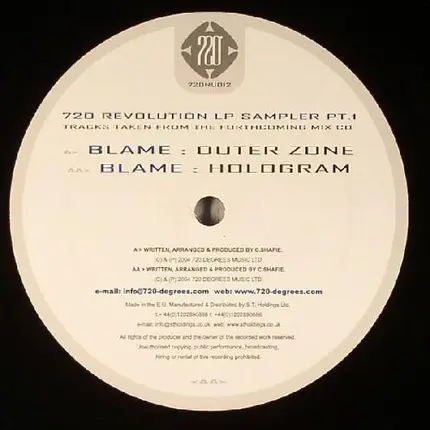 Blame - 720 Revolution LP Sampler Pt. 1