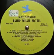 LP - Blind Willie McTell - Last Session