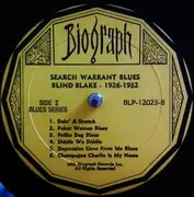 LP - Blind Blake - 1926-32 Search Warrant Blues Volume Two