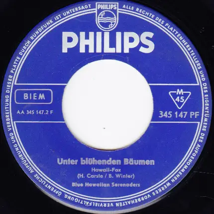 Blue Hawaiian Serenaders - Palmalura / Unter Blühenden Bäumen