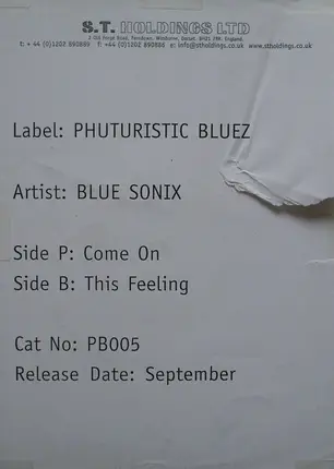 Blue Sonix - Come On / This Feeling
