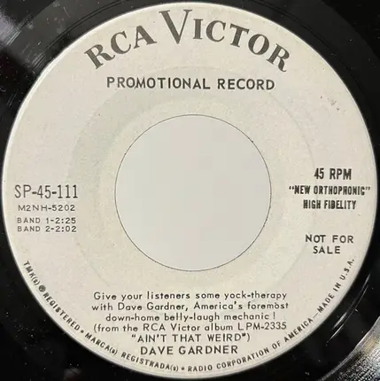 Brother Dave Gardner - Promotional Record