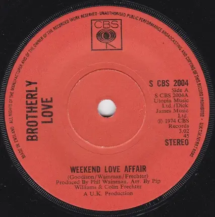 Brotherly Love - Weekend Love Affair