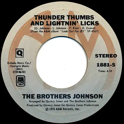 Brothers Johnson - Thunder Thumbs And Lightnin' Licks