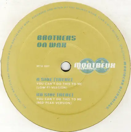 Brothers On Wax - You Can't Do This To Me