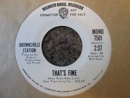Brownsville Station - That's Fine