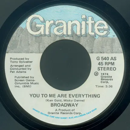 Broadway - You To Me Are Everything