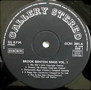 LP - Brook Benton - Brook Benton Sings Vol. 1 - Black Labels