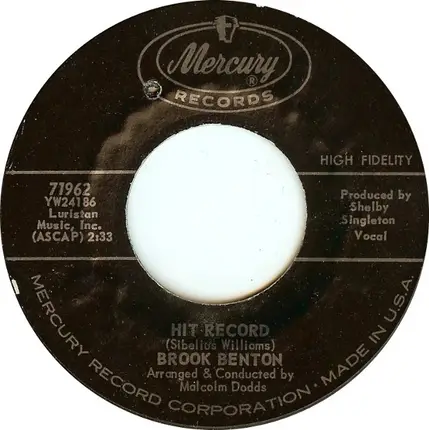 Brook Benton - Hit Record / Thanks To The Fool