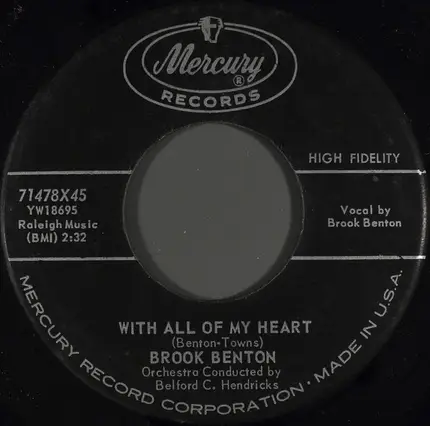 Brook Benton - Thank You Pretty Baby / With All Of My Heart