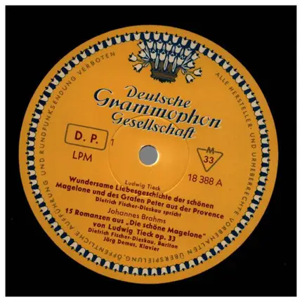 Brahms / Tieck - Die schöne Magelone