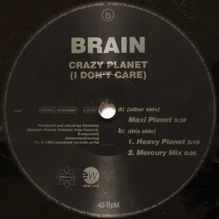 Brain - Crazy Planet (I Don't Care)