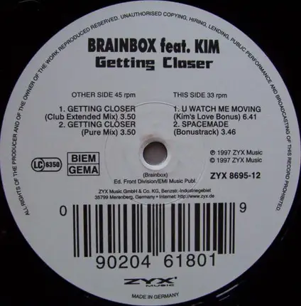 Brainbox Feat. Kim - Getting Closer