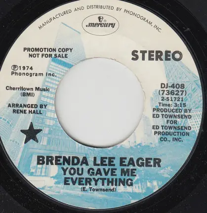 Brenda Lee Eager - You Gave Me Everything